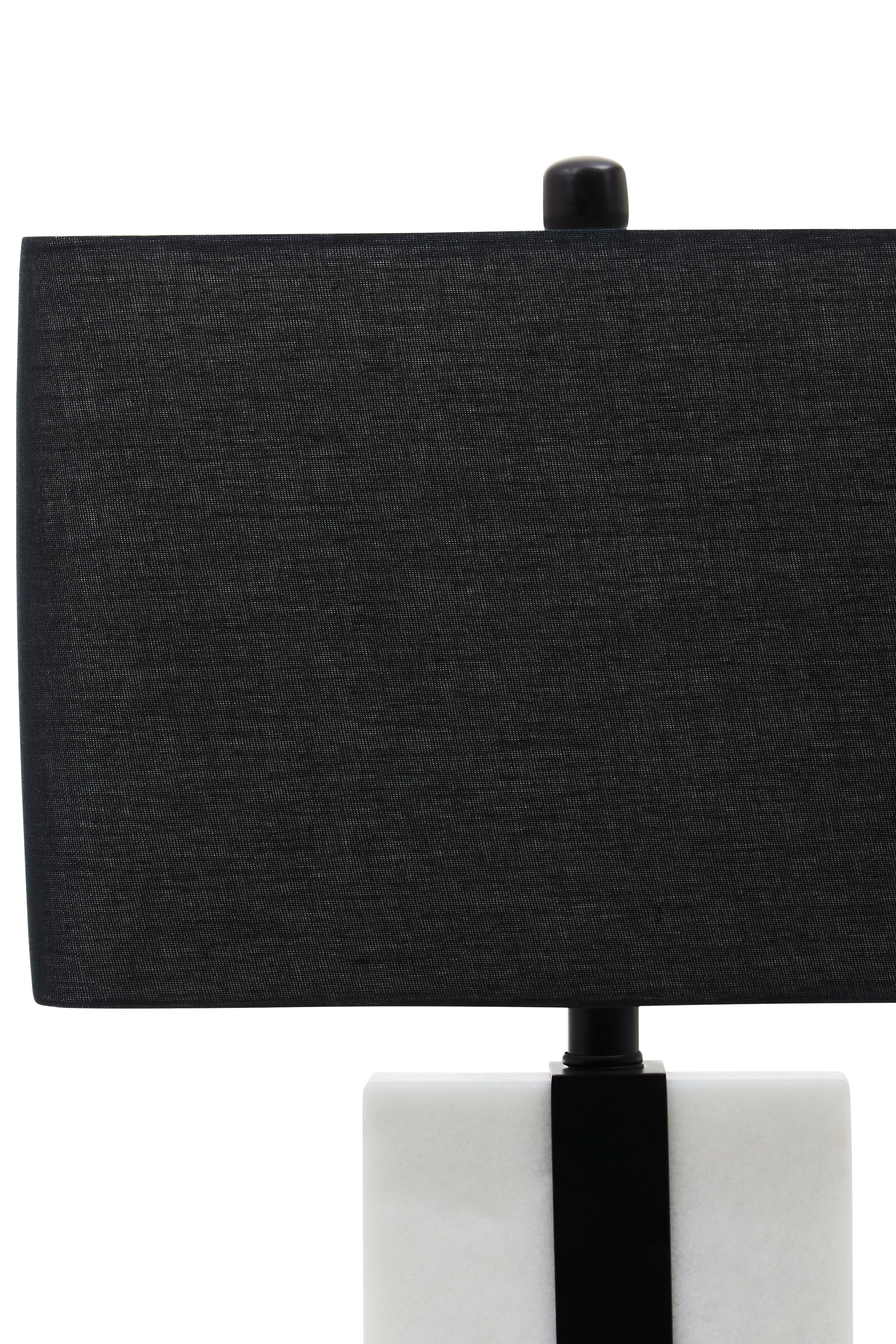 Viviana White Marble & Black Table Lamp